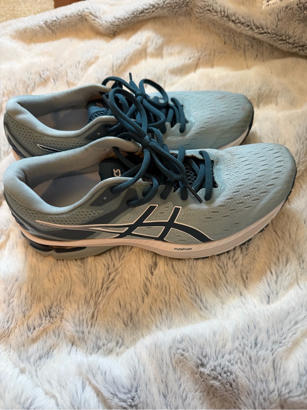 ASICS Light Blue and Navy Women's Running Sneakers